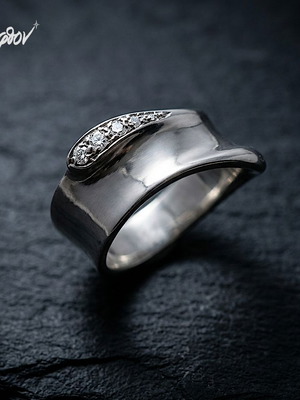 Adagio 925 Silver Ring with White Zircon, New