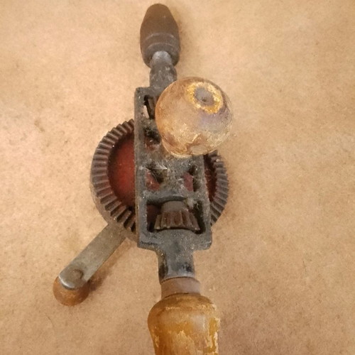 Hand drill used, vintage circa 1950