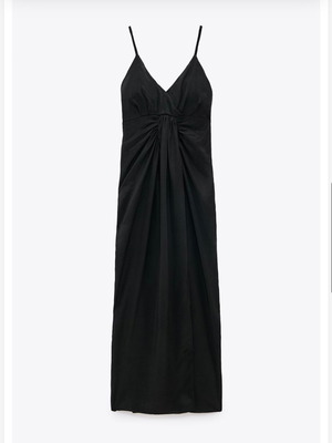 Maxi φόρεμα Zara XS μεταχειρισμένο, μαύρο, φαρδιά γραμμή
