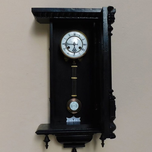 Junghans wooden wall clock neoclassical style, about 130 years old