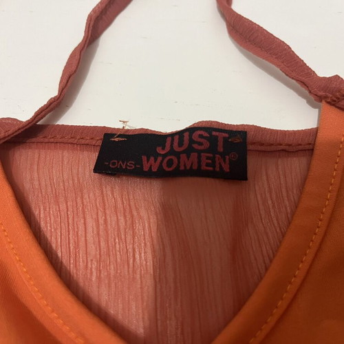 See-Through Crop Top with Straps new, orange, one size