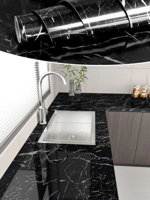 Premium αυτοκόλλητο ρολό Black Marble Luxe 60cm x 3m καινούργιο, αδιάβροχο