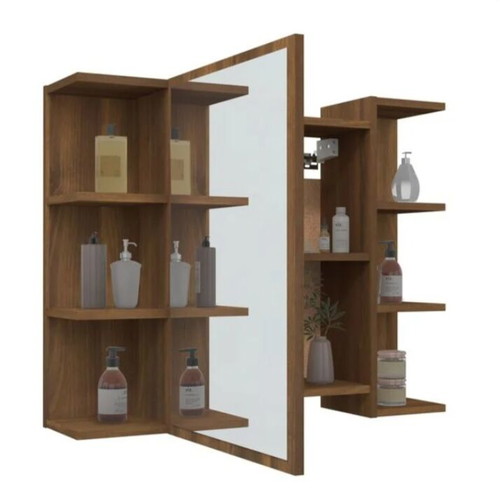 Bathroom cabinet with mirror new, wall-mounted with shelves