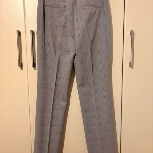 Maje straight-leg checked pants like new, gray, size M