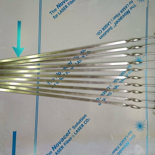 Stainless steel skewers set of 10, 60 cm length, 3 mm thick, new