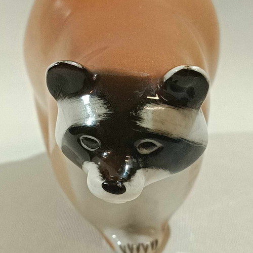 Lomonosov handmade decorative raccoon figurine like new porcelain