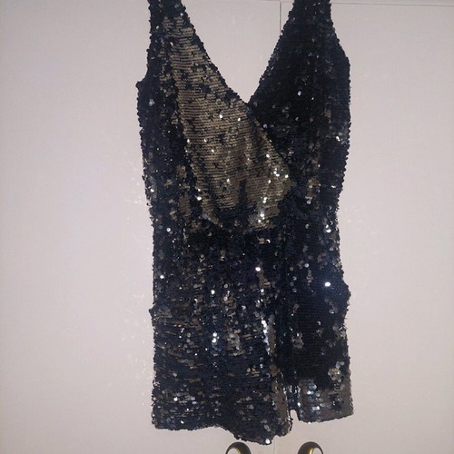 Sequin one-piece shorts with sequins, like new, size 40