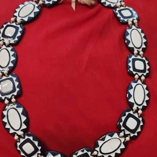 Boho style belt like new, bone material, 92cm, reversible
