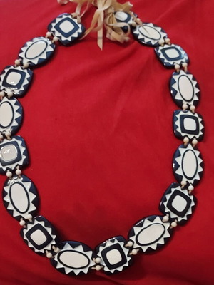 Boho style belt like new, bone material, 92cm, reversible