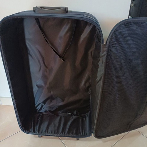 Urban fabric suitcase black with 2 wheels, height 75.5cm like new