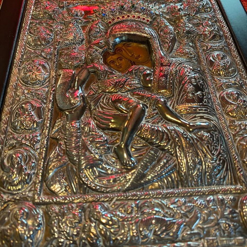 Axion Esti silver icon like new, Byzantine replica