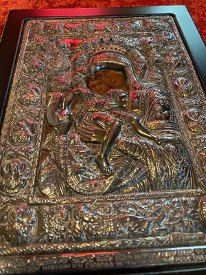 Axion Esti silver icon like new, Byzantine replica