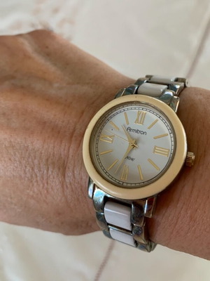 Armitron women's watch with two-tone metal bracelet, like new