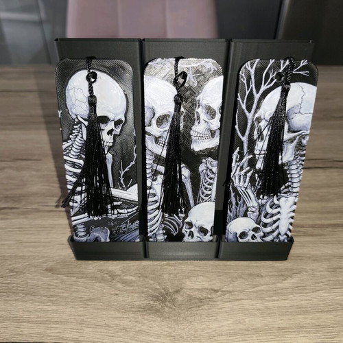 Set of 3 handmade bookmarks with skeletons, new