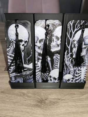 Set of 3 handmade bookmarks with skeletons, new