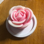 Rose candle new in plaster base