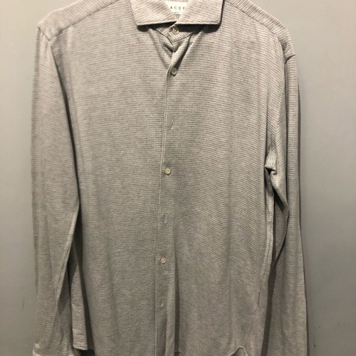 Xacus tailor fit men's jersey cotton shirt gray white like new
