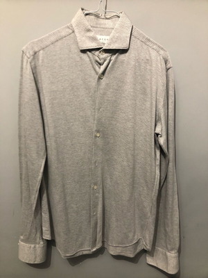 Xacus tailor fit men's jersey cotton shirt gray white like new