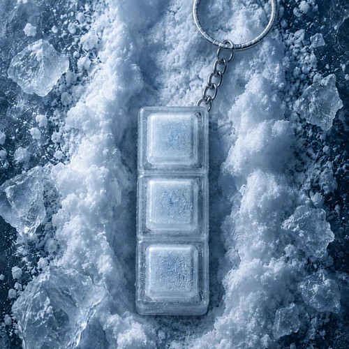 Mechanical Keyboard Keychain with 3 Blue Switch Keys