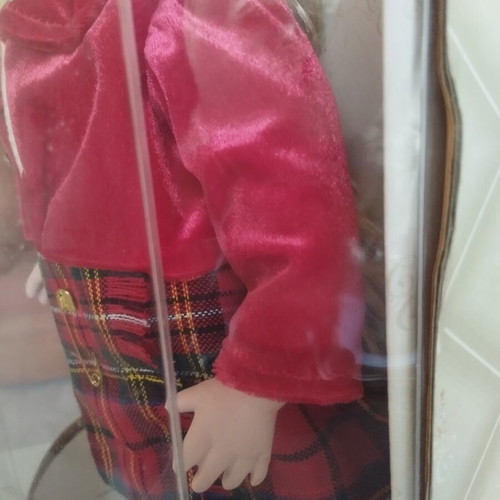 Collector's Choice DanDee Porcelain Doll like new, tartan plaid outfit