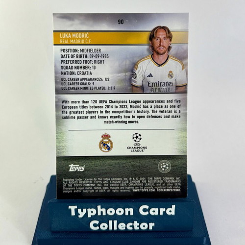 2023-24 Topps Stadium Club Chrome UEFA Luka Modric Real Madrid card like new