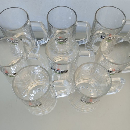 Σετ 8 συλλεκτικά ποτήρια Heineken mugs σαν καινούργιο, made in Italy