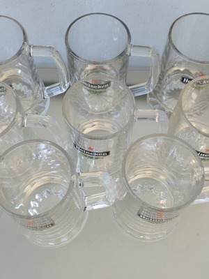 Σετ 8 συλλεκτικά ποτήρια Heineken mugs σαν καινούργιο, made in Italy