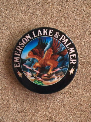 Emerson, Lake & Palmer Vintage Pin New 1974, 45 mm