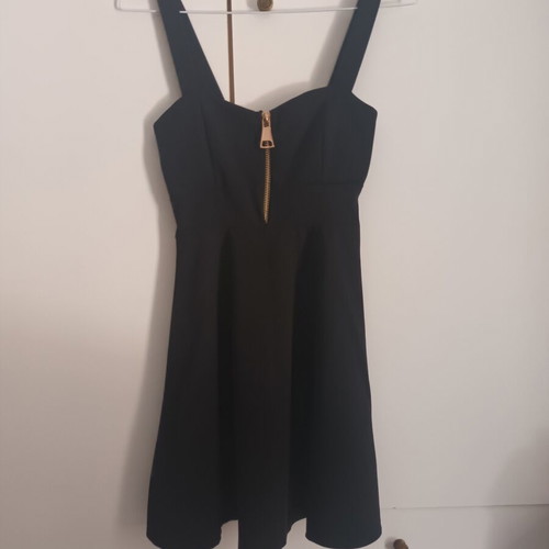 Dress black with front zipper, light chest padding, like new