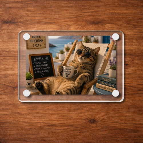 Acrylic fridge magnet "Today I Choose Me" Summer Cat new