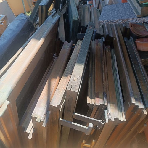 Wooden window frames used with glass, shutters and casings complete set