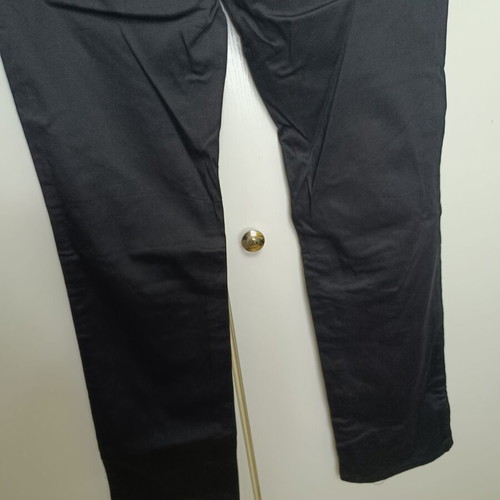 Straight-Cut Black Pants New with Satin Finish and Decorative Studs