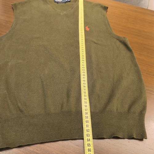 Polo Ralph Lauren Green Sweater Vest 100% Pima Cotton Men’s M Like New
