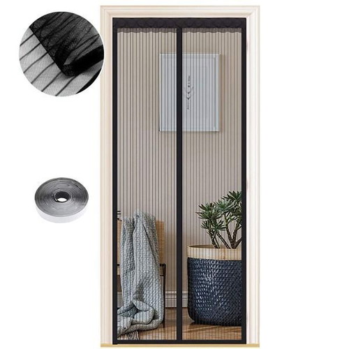 Magnetic door screen 95 x 205 cm black, mosquito protection