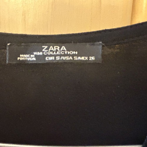Zara black top with tulle hem like new