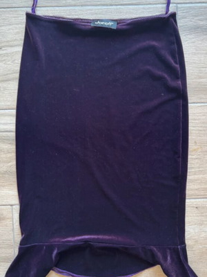 Danoff velvet pencil skirt, vintage, purple, size M-L