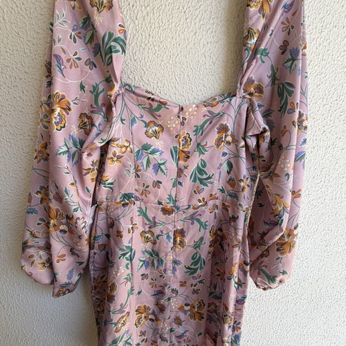 Forever Young dress new, pink floral with heart detail and back zipper, size S