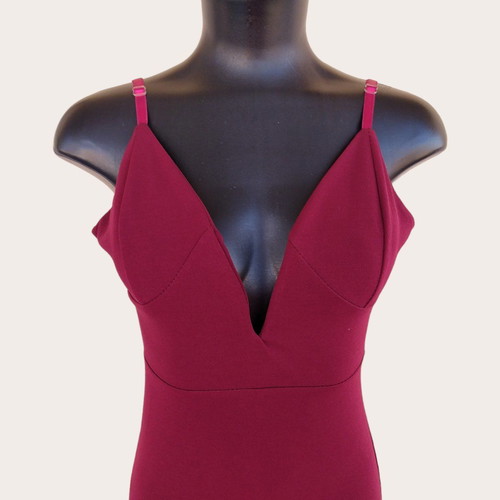 Bordeaux Mini Dress Sexy Tight Strap Back Size S Used