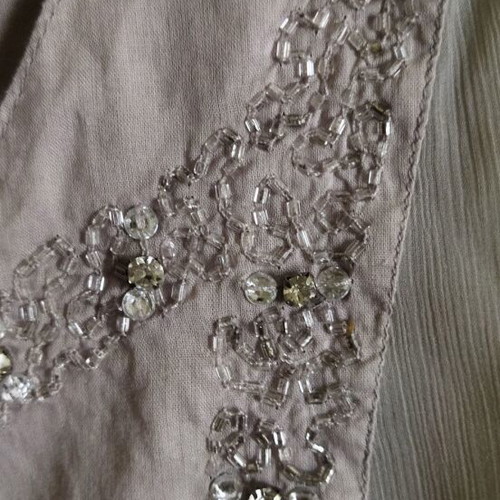 Vila Gray Transparent Top with Embroidery like new