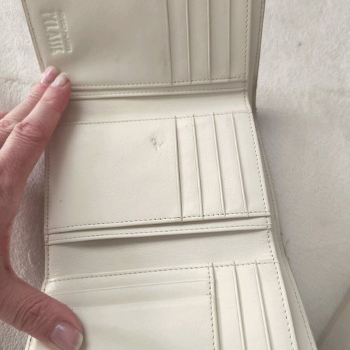 Alviero Martini 1a Classe wallet used, white and beige