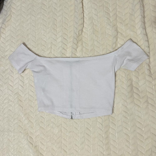 Zip Up Crop Top white small size, like new