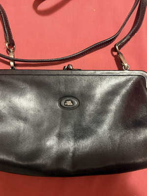 The Bridge Firenze vintage leather shoulder bag like new, crossbody kiss-lock