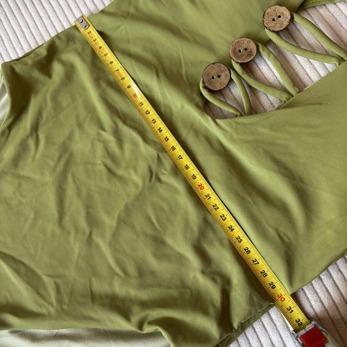 Forebelle swimsuit green pistachio with wooden buttons size M new