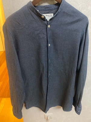 Selected men's shirt used, blue, size M with mao collar