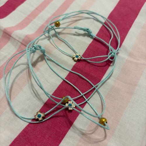 Martyrika Adjustable Cord Bracelets Set of 3 with Cross Charms