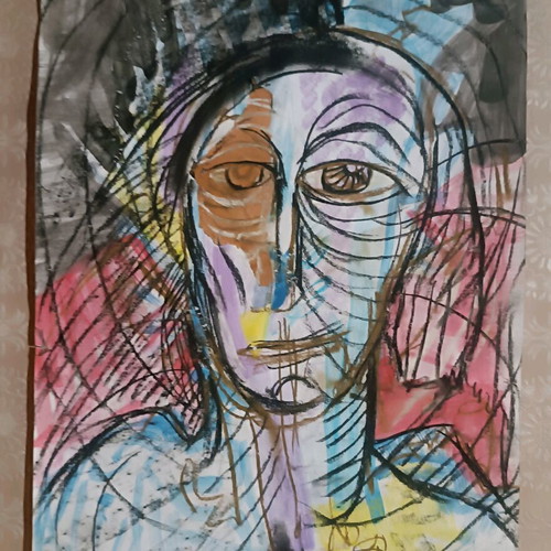 ENA OSTRAKO diptych made to order, symbolic watercolor painting