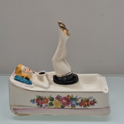 Takito Company Naughty Nodder Vintage Porcelain Pin-up Ashtray