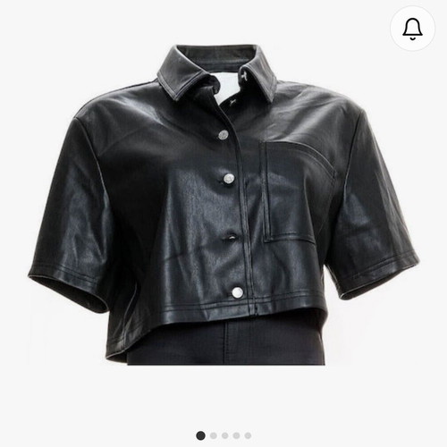 Crock top leather type size L black new