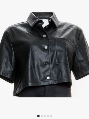 Crock top leather type size L black new
