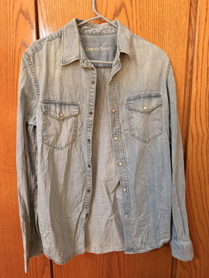 Gap 1969 Denim Shirt Size M Light Blue Long Sleeve New